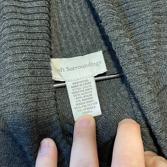 Soft Surroundings Woman's Charcoal Grey Turtleneck Knee-Length Dress Size XS - Picture 3 of 4